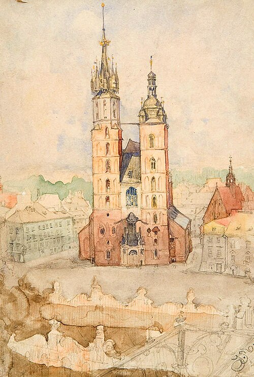 Widok z wieży ratuszowej, , Jan Matejko
