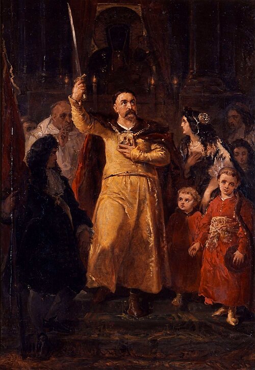 Jan III Sobieski składa ślub w Częstochowie (szkic), 1859, Jan Matejko