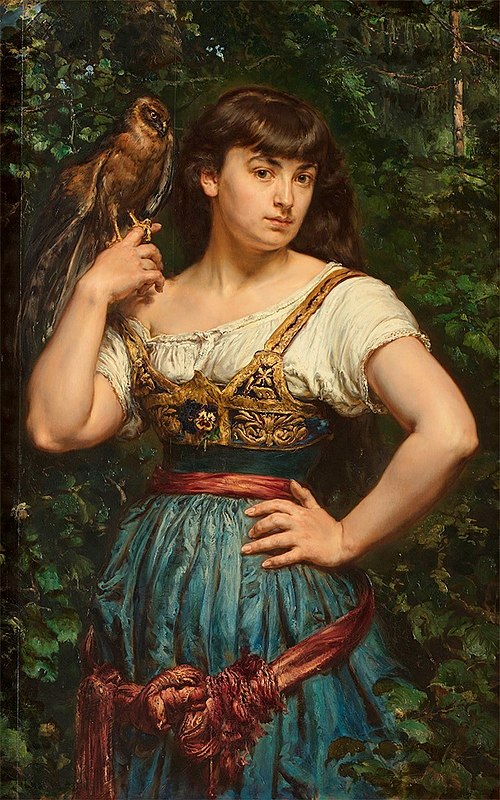 Portret córki Heleny z krogulcem, 1883, Jan Matejko