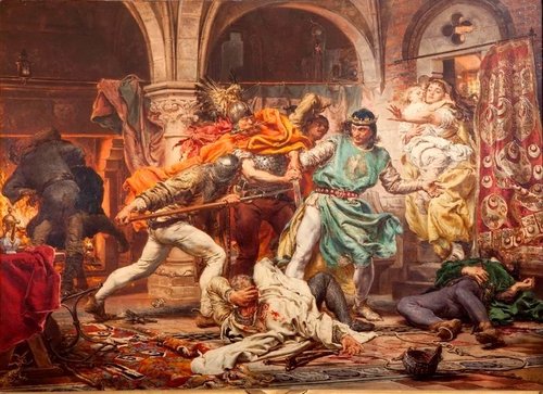La Mort de Przemysl II, 1875, Jan Matejko