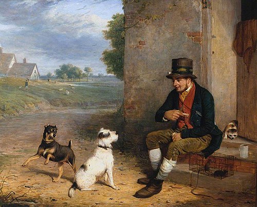 The Rat-Catcher and his Dogs, 1824, Thomas Woodward