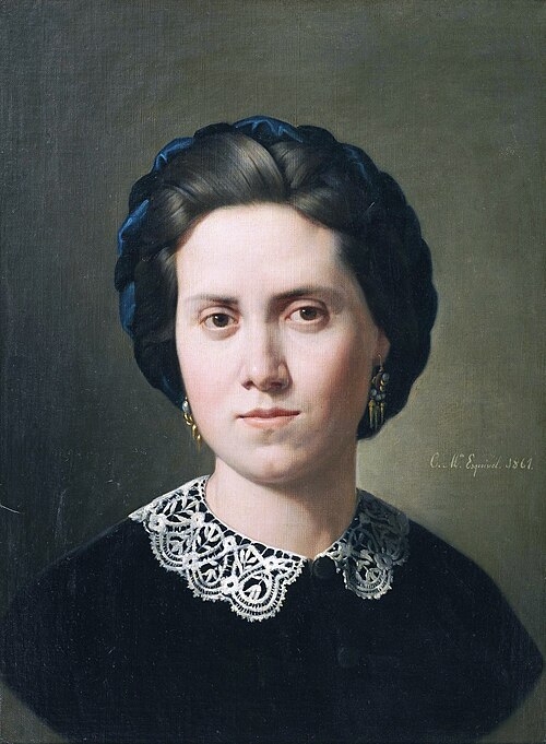 Ana Hiráldez Bruna, esposa del pintor, 1861, Carlos Esquivel y Rivas