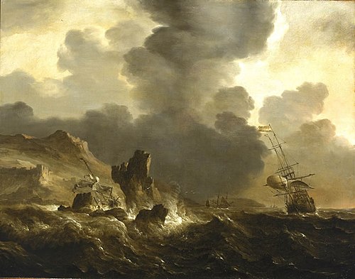 Shipwreck off a Rocky Coast, 1660, Jan Theunisz. Blanckerhoff