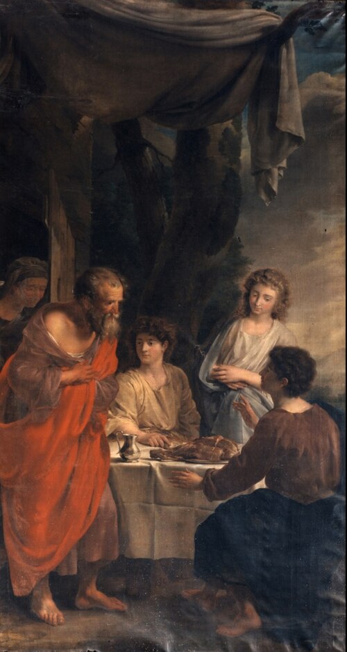 Abraham visited by the three Angels, 1800, Guillaume Herreyns