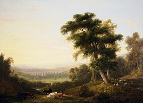 Extensive Landscape with a Viaduct, , Joseph Rhodes