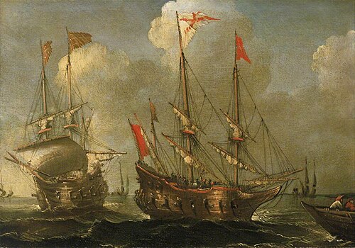 Spanish Ships at Anchor, 1650, Sebastian Castro