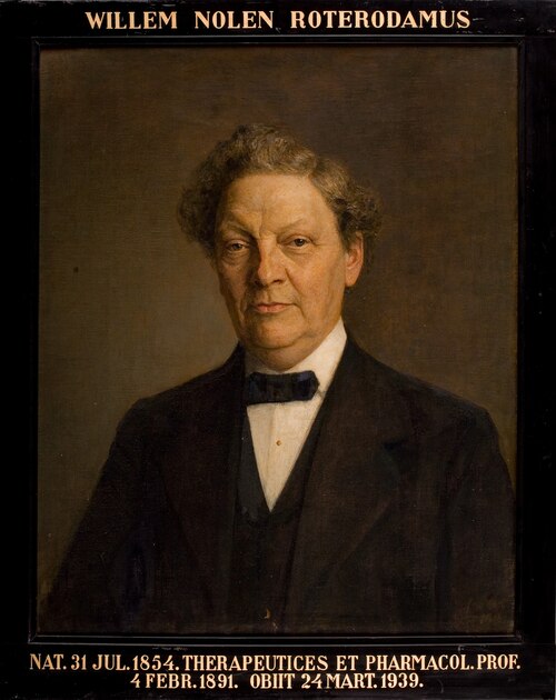 Portret van Willem Nolen, hoogleraar Geneeskunde te Leiden, 1901, Jan Veth