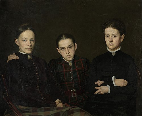 Portrait of Cornelia, Clara and Johanna Veth, 1885, Jan Veth