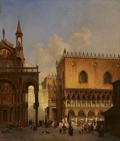 At the St Mark's Square in Venice, 1844, Ambros Vermeersch