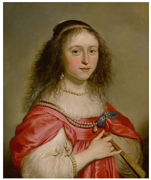 Portrait Of A Young Woman Holding A Fan, , Jacob Adriaensz Backer