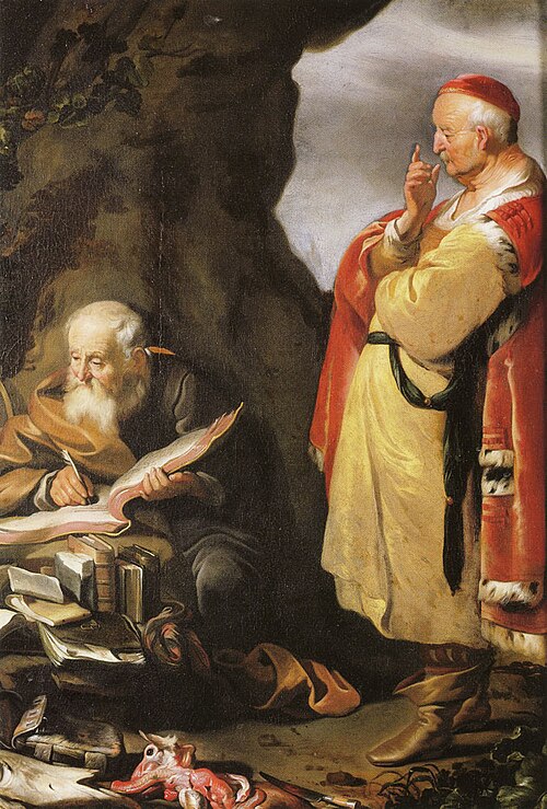 Hippocrates and Democritus in Abdera, 1630, Jacob Adriaensz Backer