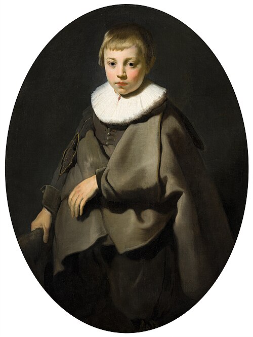 Portret van een jongen in grijs, 1634, Jacob Adriaensz Backer