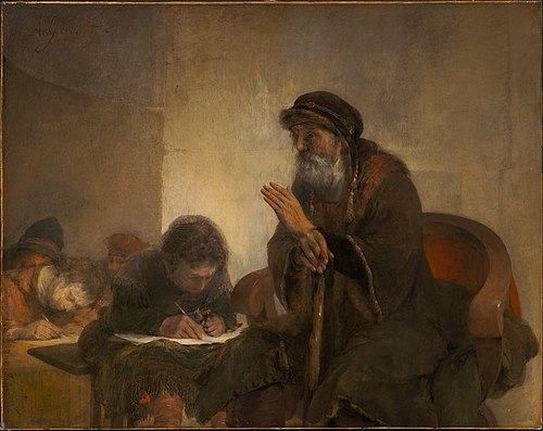 Homer Dictating to Scribes, 1705, Arent de Gelder