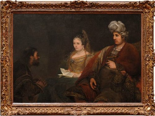 Hamas before Ahasver, 1682, Arent de Gelder