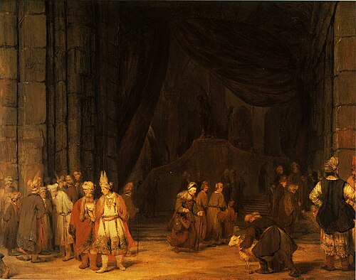 De voorhof van de tempel, 1679, Arent de Gelder