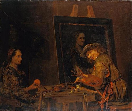 Self-Portrait as Zeuxis Portraying an Ugly Old Woman, 1685, Arent de Gelder