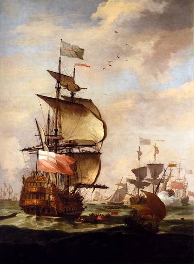 The English Fleet at sea., , Adriaen van Diest
