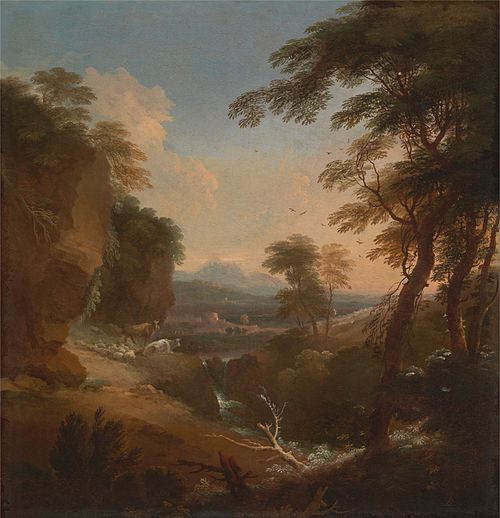 Landscape with Distant Mountain, 1698, Adriaen van Diest