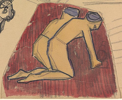 Cave of the Golden Calf: Kneeling Figures, 1912, Spencer Frederick Gore