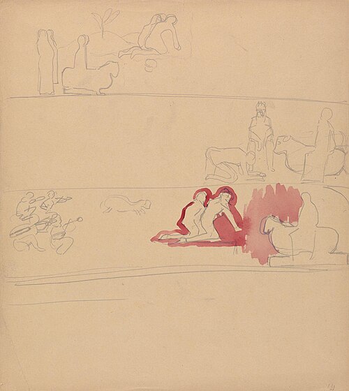 Cave of the Golden Calf: Worshippers and Calf, 1912, Spencer Frederick Gore