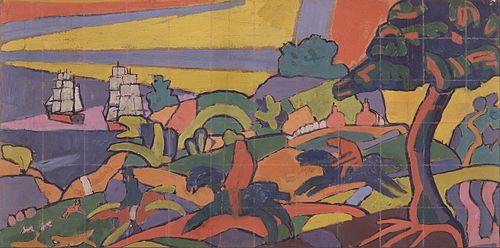 Design for Deer Hunting Mural in the Cabaret Theatre Club, 1912, Spencer Frederick Gore