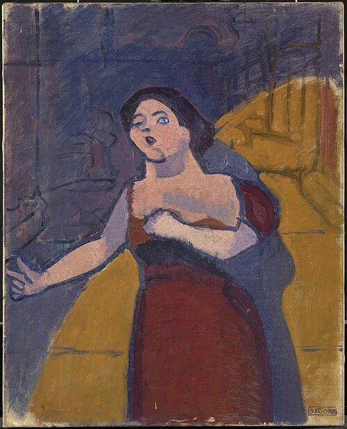A Singer at the Bedford Music Hall, 1912, Spencer Frederick Gore
