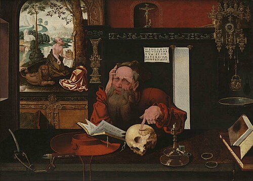 H. Hieronymus in zijn studeervertrek, 1562, Martin van Cleve
