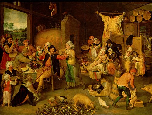 Farm with Distinguished Visitors, 1557, Marten van Cleve