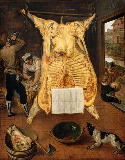 Eviscerated Ox, 1566, Marten van Cleve