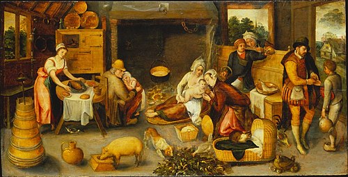 Visit to the Wet Nurse, 1572, Marten van Cleve
