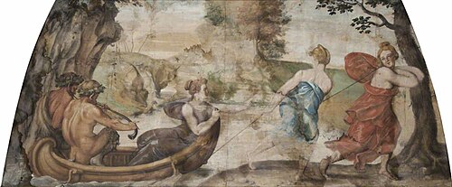 Nymphs towing a Boat with a Nymph and Two Satyrs (after Polidoro da Caravaggio), 1638, Francis Cleyn