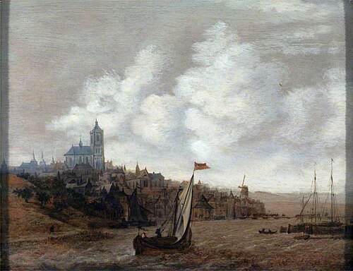 River Scene: City and Cathedral, , Jan Meerhout
