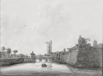 De Tolsteegpoort en omgeving te Utrecht, 1650, Jan Meerhout