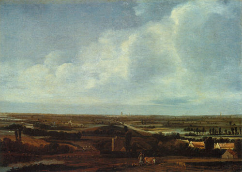 Flachlandschaft mit Stadt in der Ferne, 1649, Joris van der Haagen