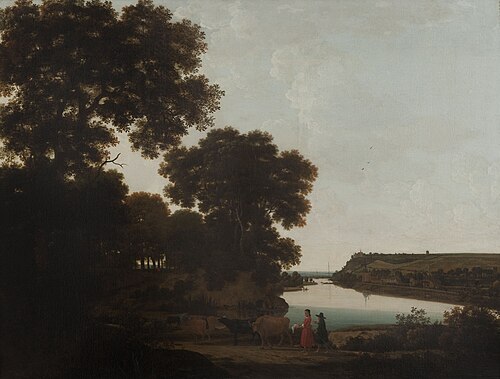 Gezicht over de Maas op Slavante bij Maastricht, 1642, Joris van der Haagen