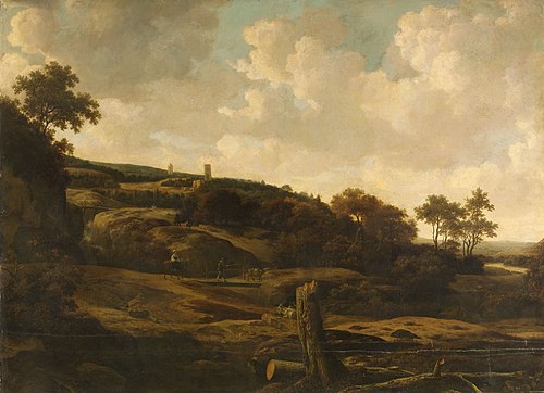 Mountainous landscape, possibly the St Pietersberg, with Lichtenberg castle, near Maastricht, 1650, Joris van der Haagen