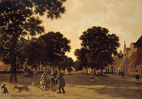 Gezicht op de Kneuterdijk te Den Haag gezien naar het Buitenhof, 1649, Joris van der Haagen