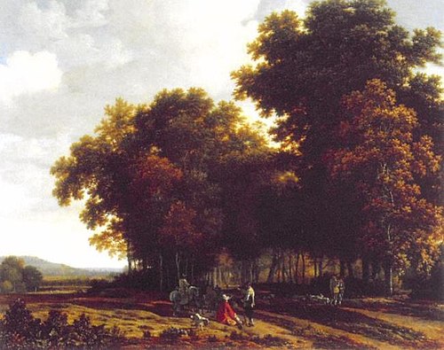 Hunting Party Resting on the Edge of a Forest, 1660, Joris van der Haagen