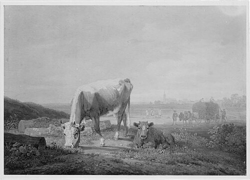 Weidende Kuh und liegendes Kalb, 1807, Max Josef Wagenbauer