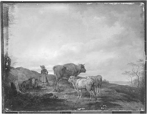 Landschaft mit Hirtenmädchen und Herde, 1809, Max Josef Wagenbauer