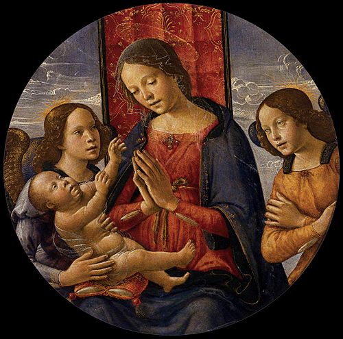 Madone adorant l'enfant avec deux anges, 1490, Domenico Ghirlandaio
