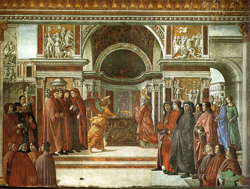 Apparition de l’ange à Zaccaria, 1480, Domenico Ghirlandaio