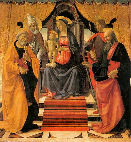 Madonna and Child Enthroned with Saints, 1479, Domenico Ghirlandaio