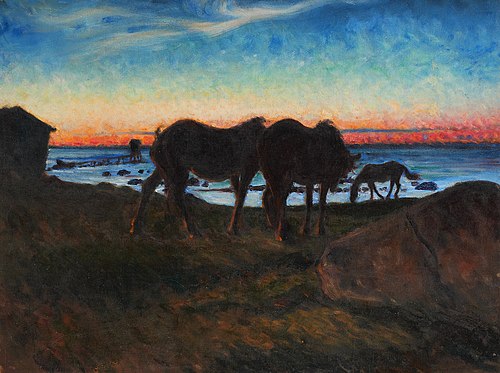 Horses at sunset, , Nils Kreuger