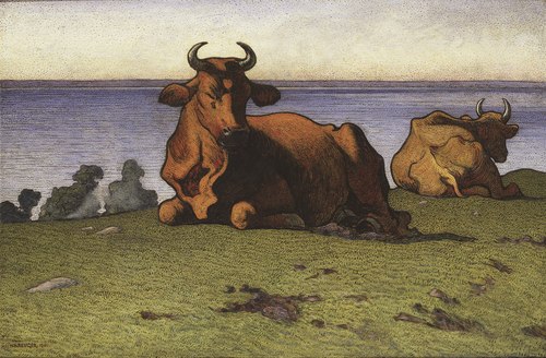 Resting Cows. Motif from Öland, 1901, Nils Kreuger