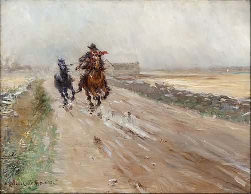 Landscape of Öland, gypsies on a horse, 1885, Nils Kreuger