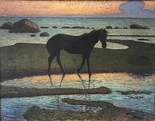 Horse on the beach (Summer Night), 1902, Nils Kreuger