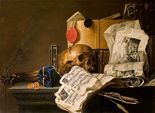 Vanitas Still Life, 1659, N.L. Peschier