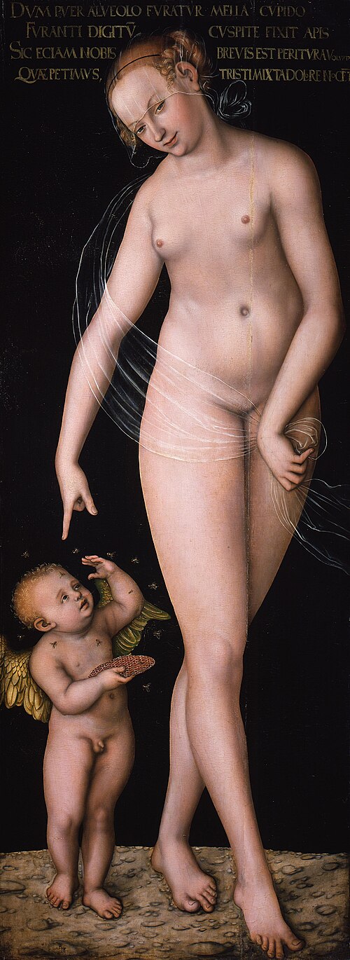 Vénus avec Cupidon le voleur de miel, 1537, Lucas Cranach l'Ancien