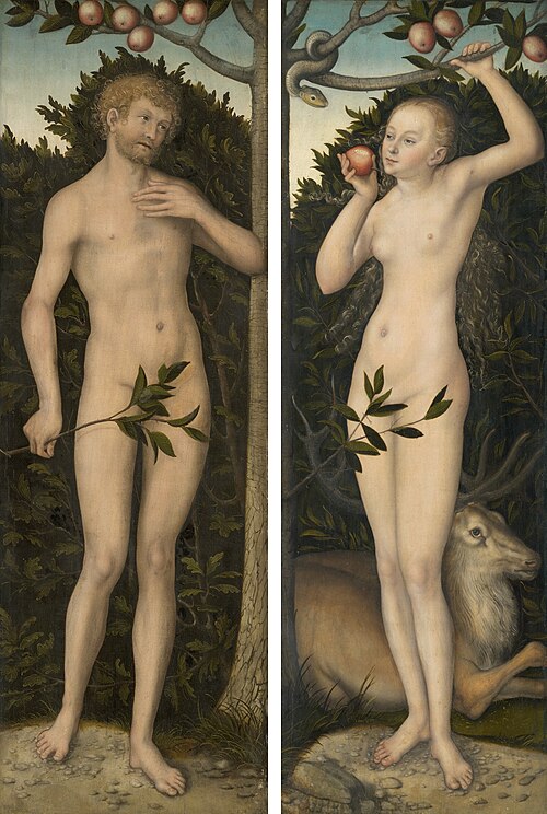 Adam et Ève, 1533, Lucas Cranach l'Ancien